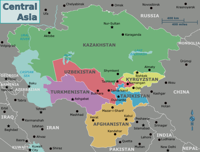 Central Asia Map and Security