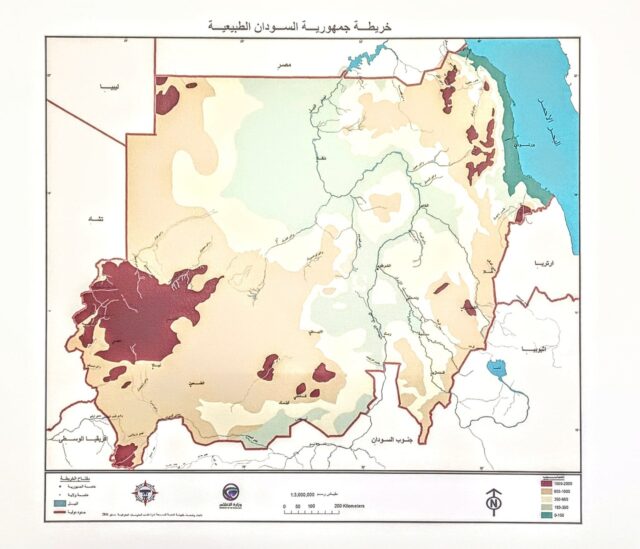 Sudan map in Arabic
