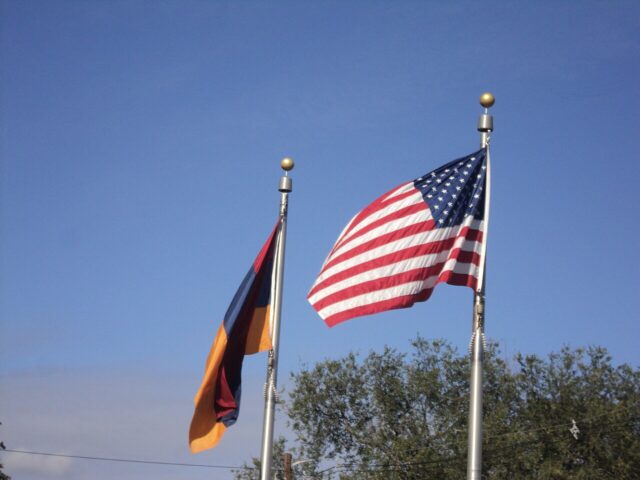 United States and Armenia Flags