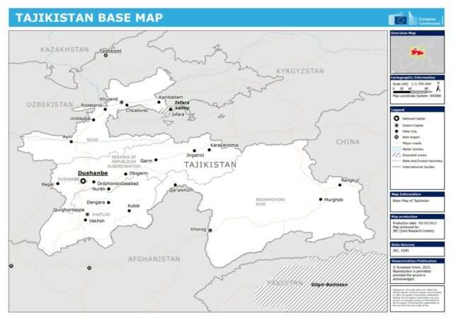 Tajikistan map