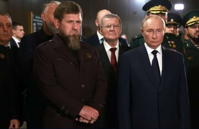 Putin's visit to the RUS in Gudermes in Chechnya, North Caucasus