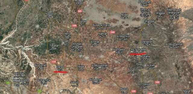 Syrian conflict_ Daraa and As-Suwayda map